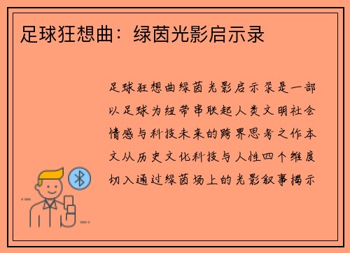 足球狂想曲：绿茵光影启示录
